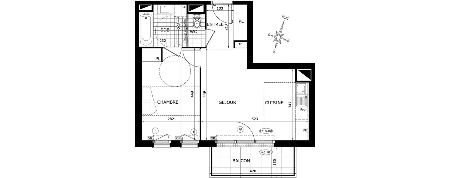 Appartement T2 de 42,50 m2 &agrave; Gretz-Armainvilliers Centre