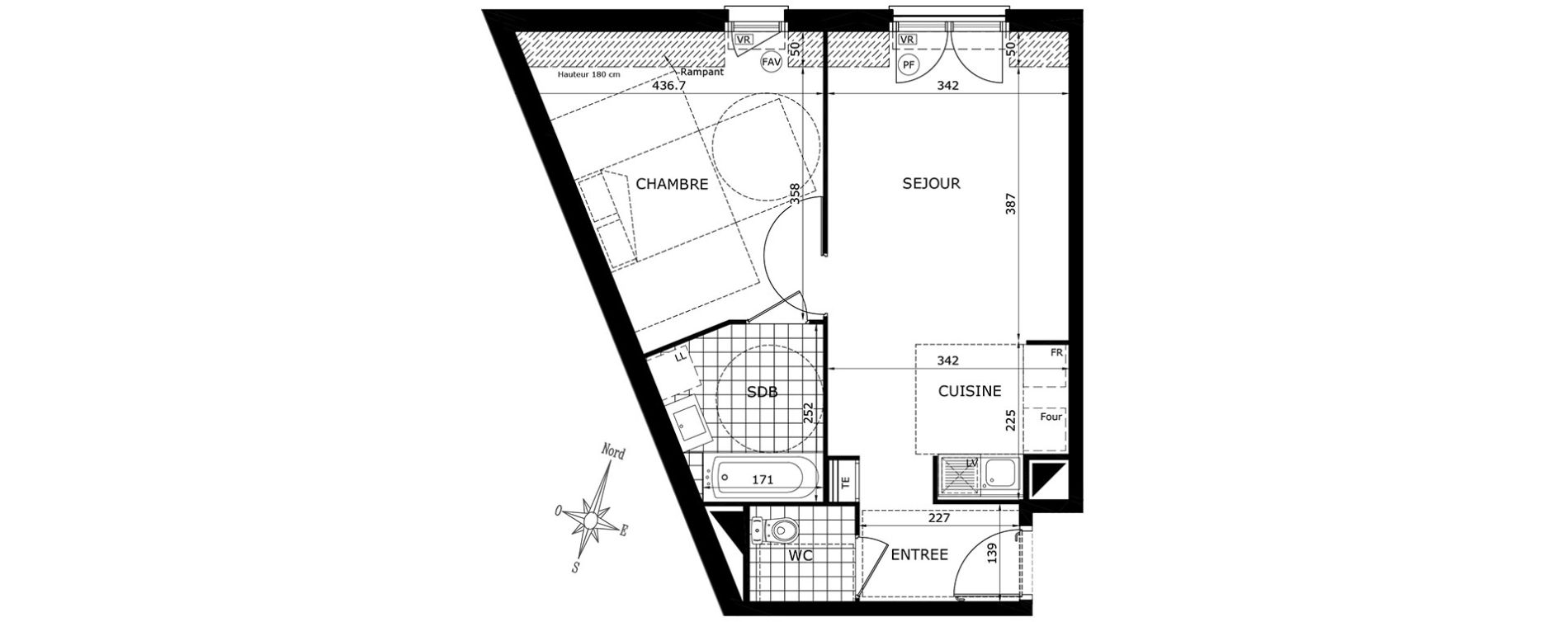Appartement T2 de 44,65 m2 &agrave; Gretz-Armainvilliers Centre