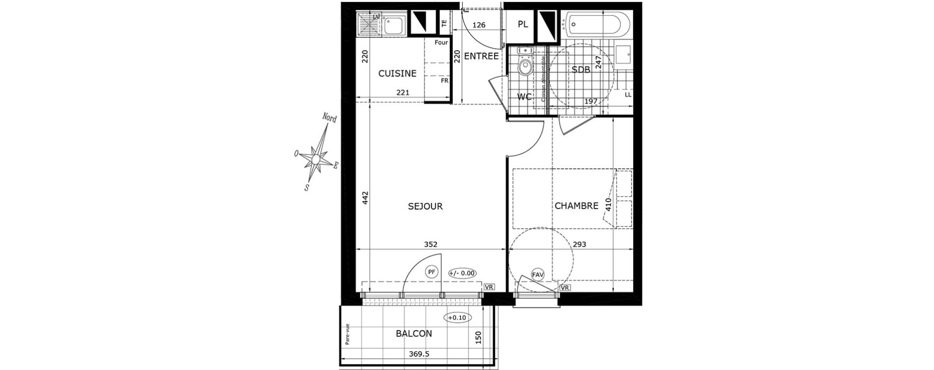 Appartement T2 de 41,15 m2 &agrave; Gretz-Armainvilliers Centre