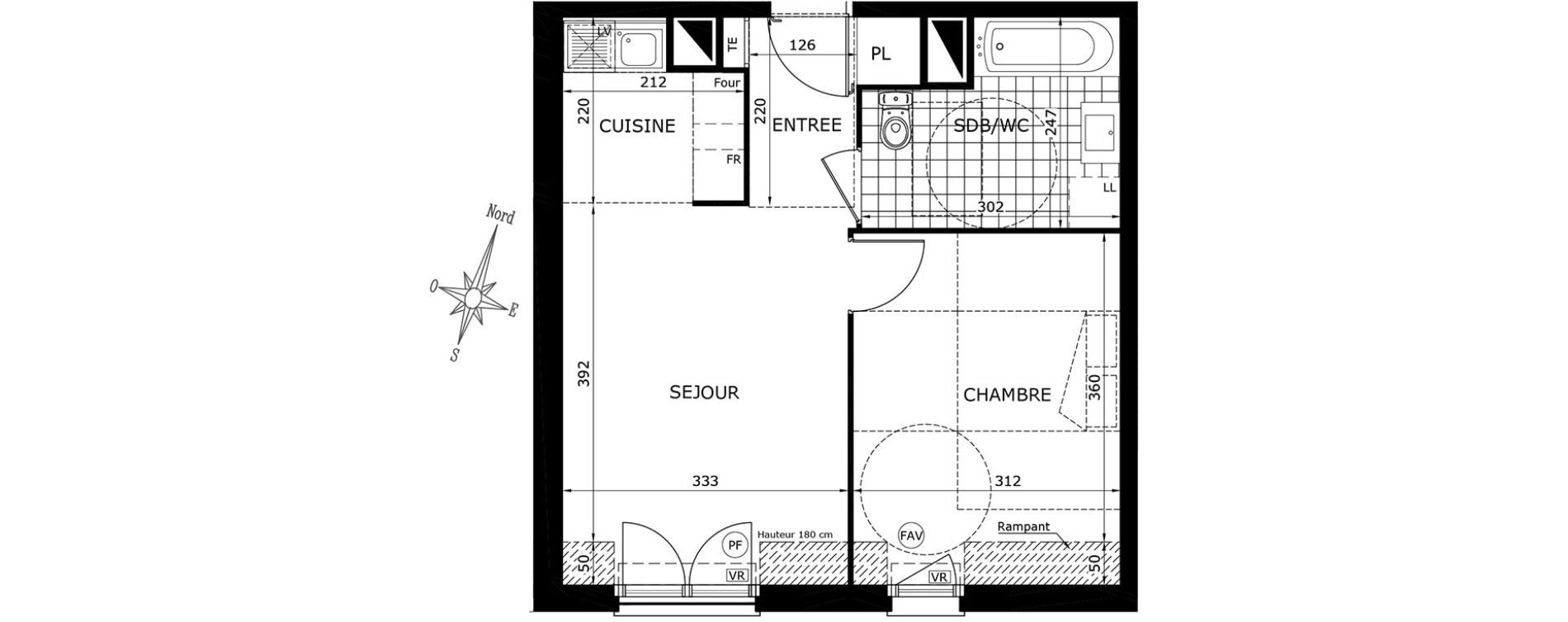 Appartement T2 de 39,40 m2 &agrave; Gretz-Armainvilliers Centre