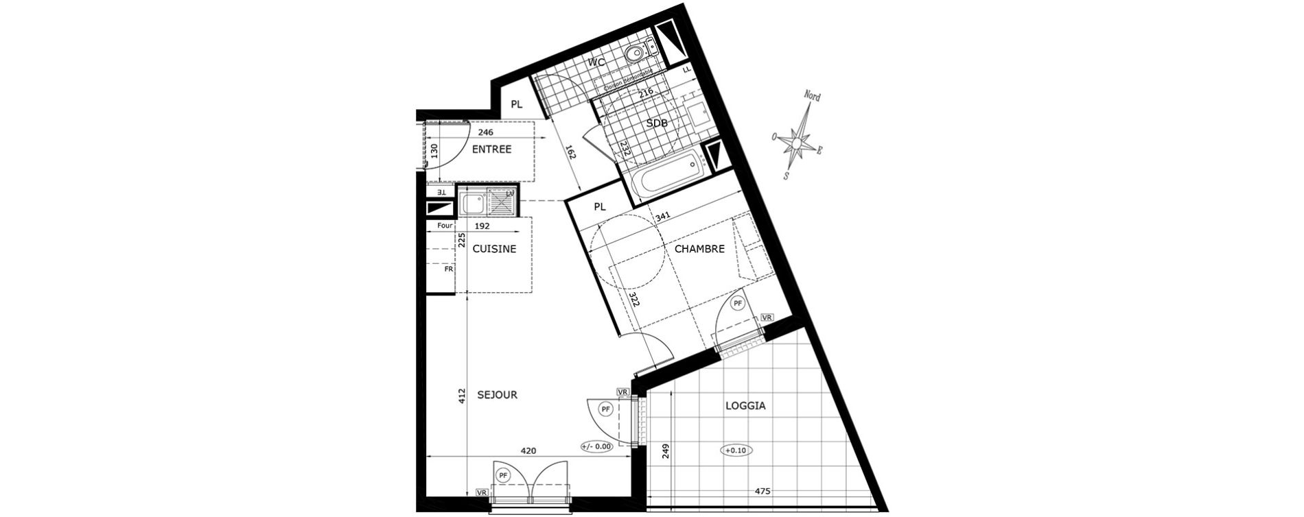 Appartement T2 de 48,15 m2 &agrave; Gretz-Armainvilliers Centre