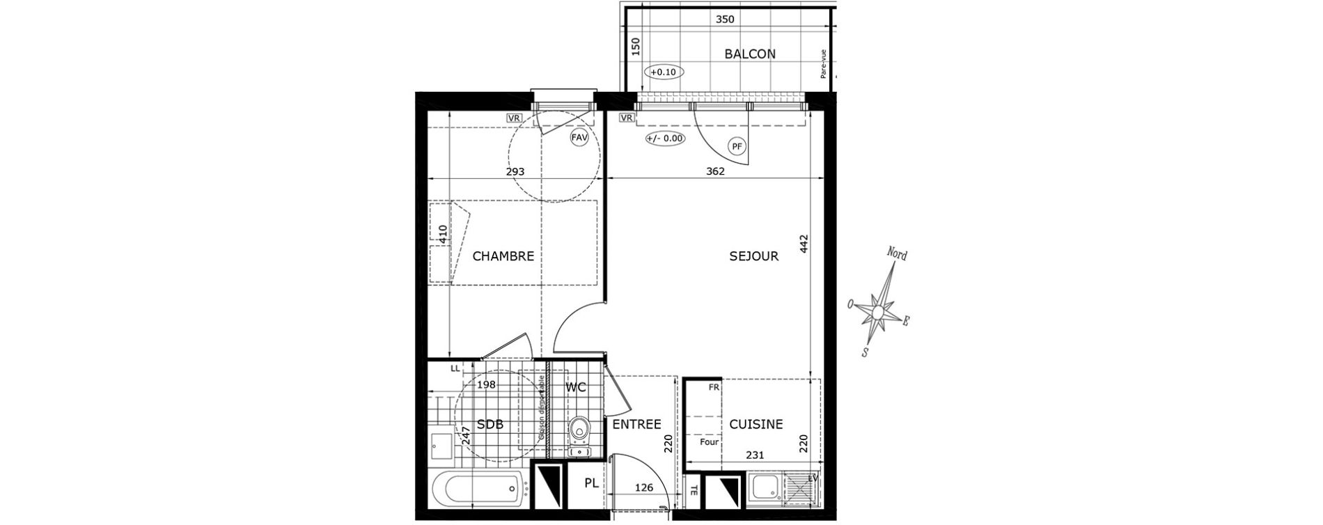 Appartement T2 de 41,80 m2 &agrave; Gretz-Armainvilliers Centre