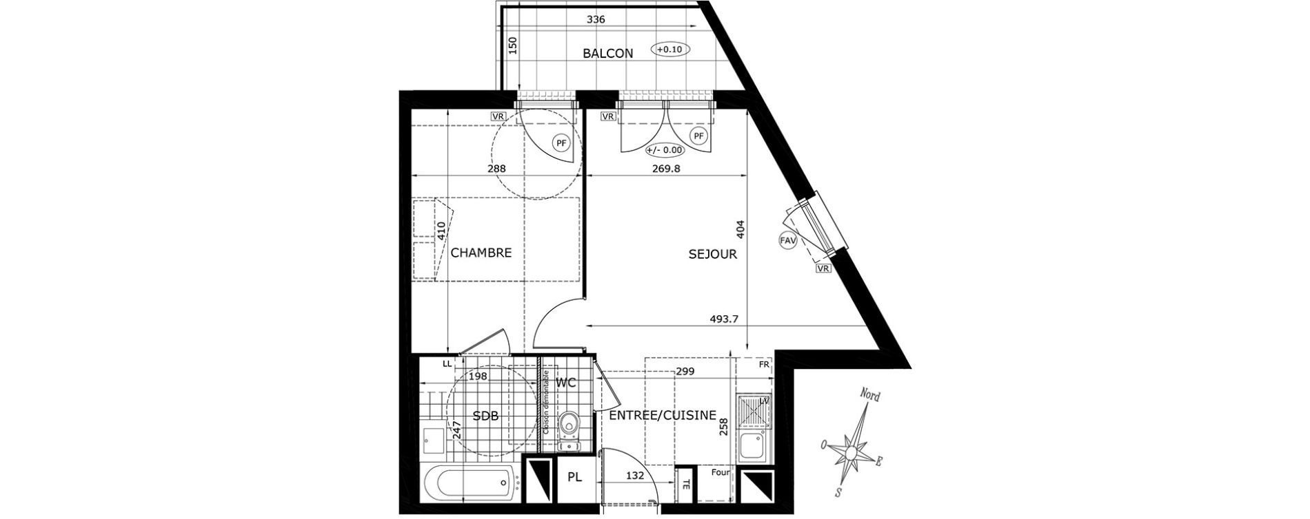 Appartement T2 de 40,85 m2 &agrave; Gretz-Armainvilliers Centre