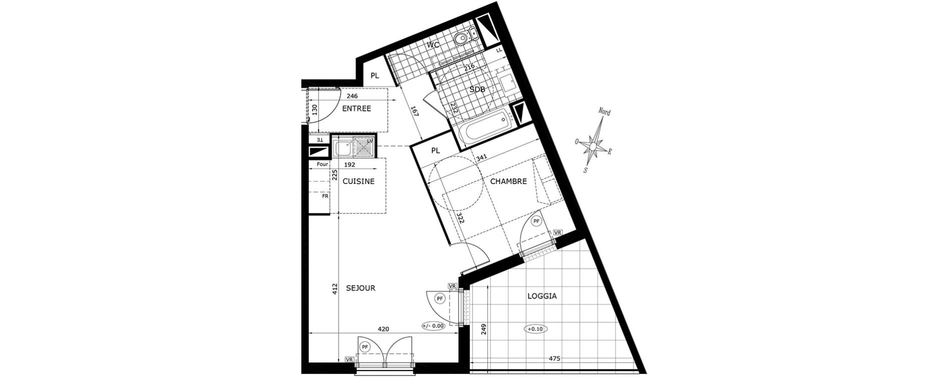 Appartement T2 de 48,15 m2 &agrave; Gretz-Armainvilliers Centre