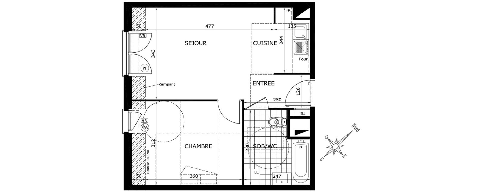 Appartement T2 de 39,90 m2 &agrave; Gretz-Armainvilliers Centre