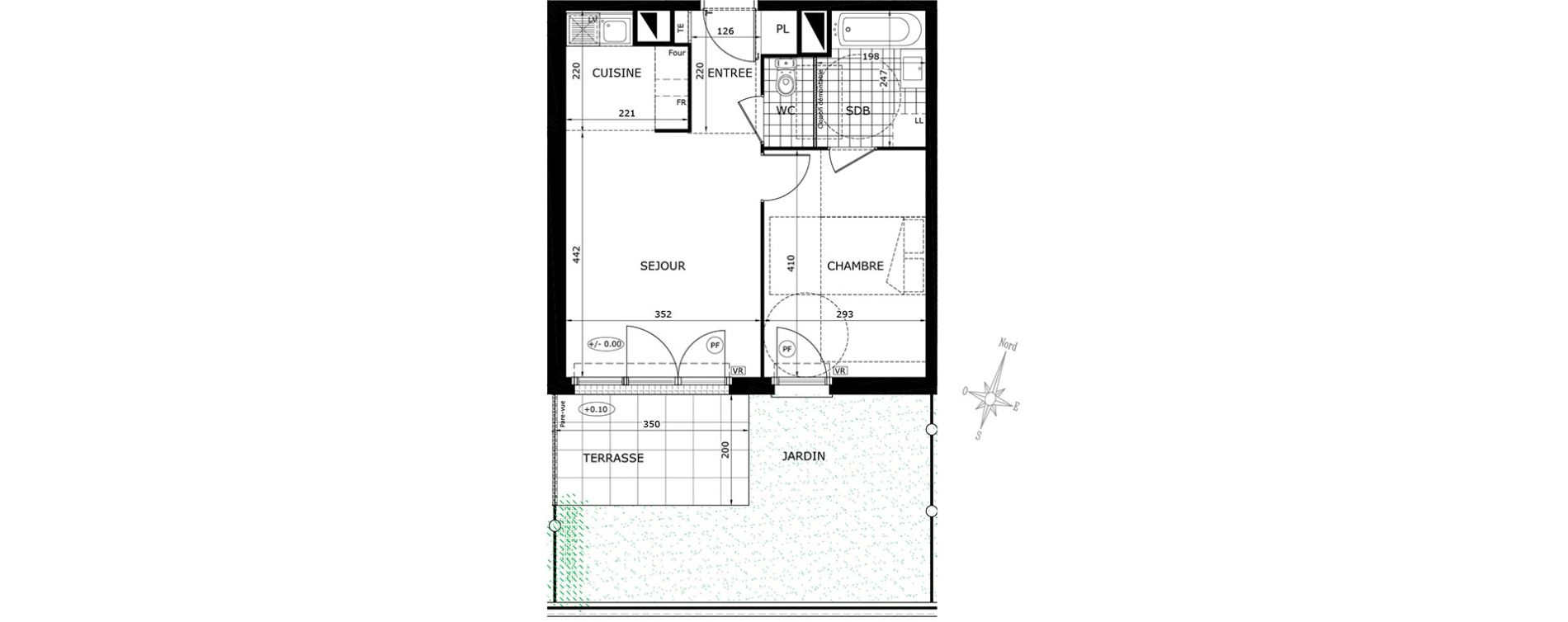 Appartement T2 de 41,15 m2 &agrave; Gretz-Armainvilliers Centre