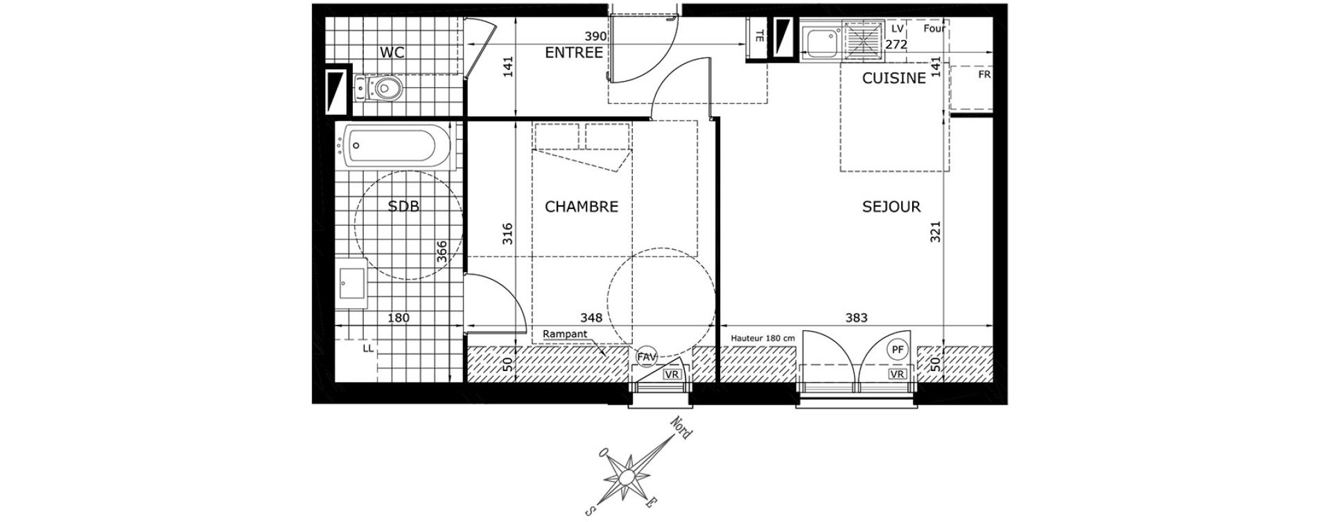 Appartement T2 de 43,50 m2 &agrave; Gretz-Armainvilliers Centre