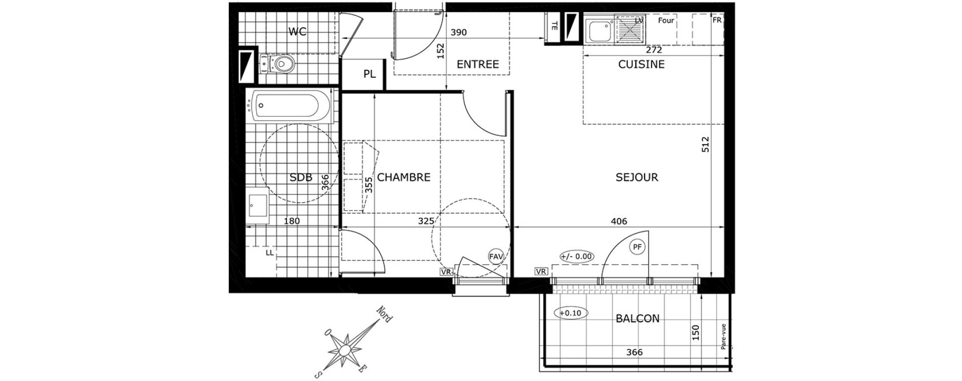 Appartement T2 de 45,85 m2 &agrave; Gretz-Armainvilliers Centre