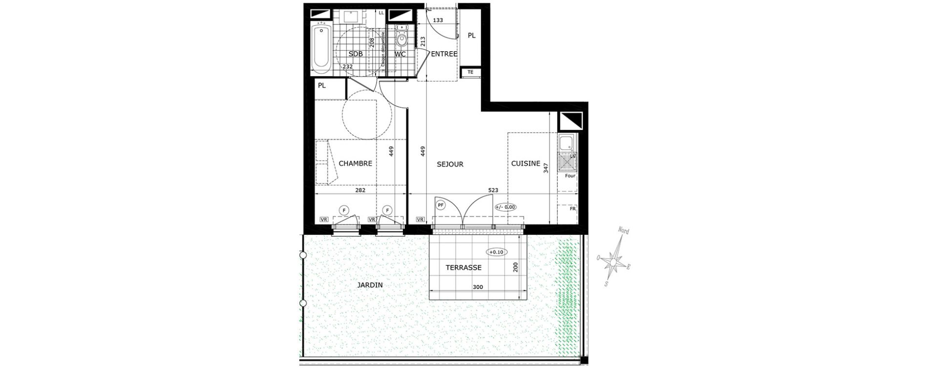 Appartement T2 de 42,50 m2 &agrave; Gretz-Armainvilliers Centre