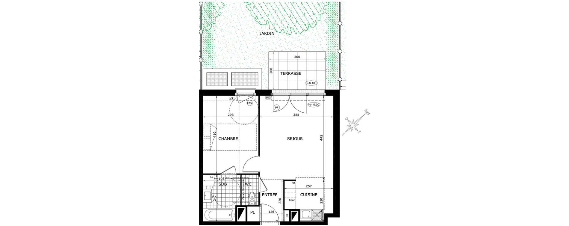 Appartement T2 de 43,45 m2 &agrave; Gretz-Armainvilliers Centre