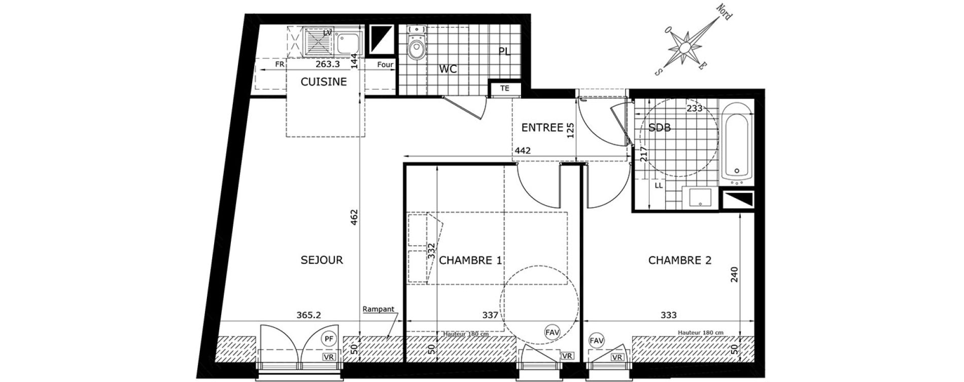 Appartement T3 de 53,95 m2 &agrave; Gretz-Armainvilliers Centre