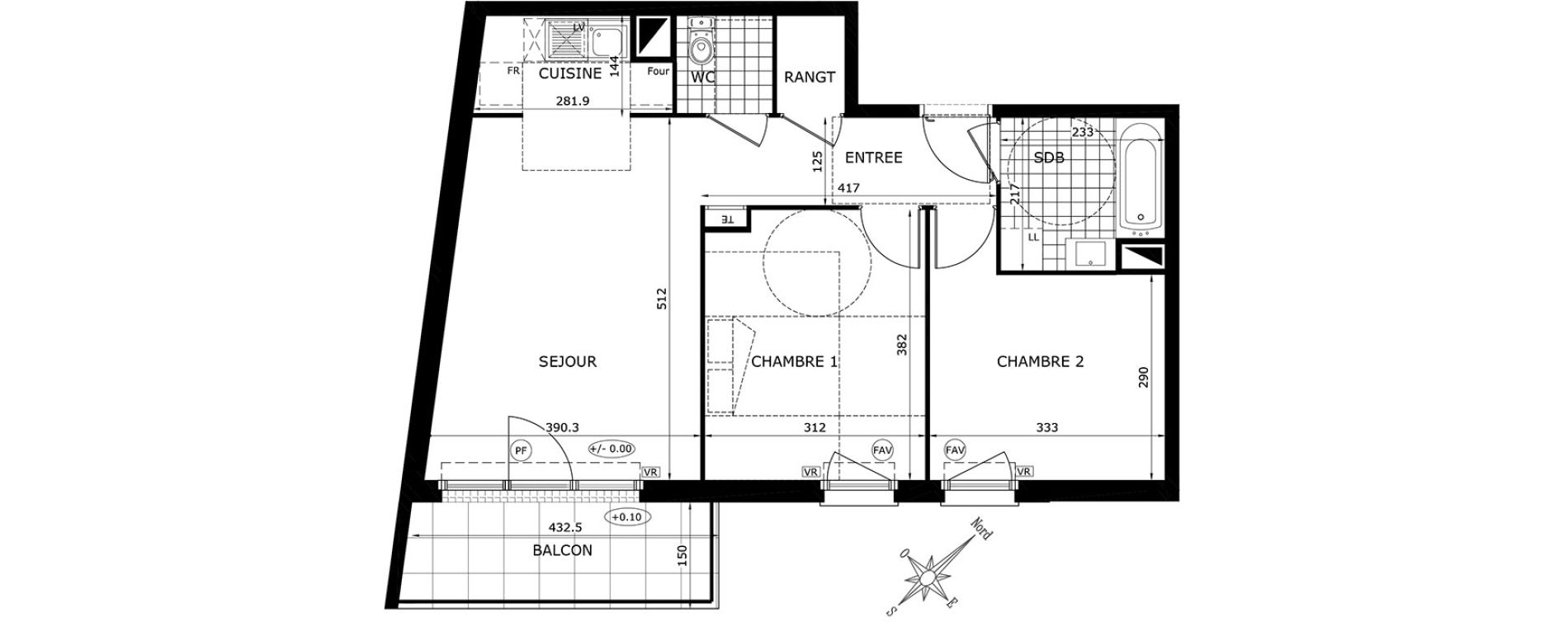 Appartement T3 de 57,10 m2 &agrave; Gretz-Armainvilliers Centre