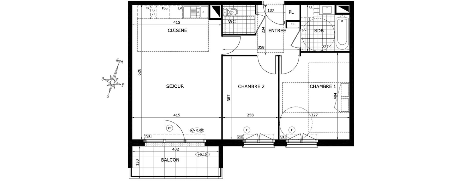 Appartement T3 de 61,15 m2 &agrave; Gretz-Armainvilliers Centre