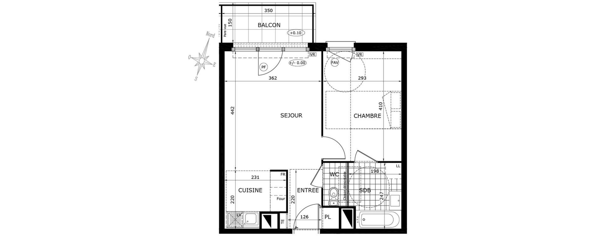Appartement T2 de 41,80 m2 &agrave; Gretz-Armainvilliers Centre