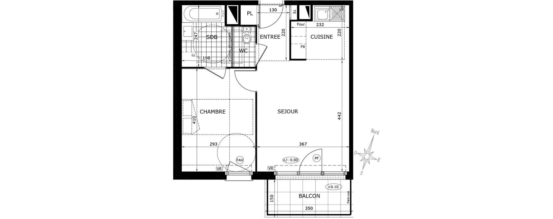 Appartement T2 de 42,20 m2 &agrave; Gretz-Armainvilliers Centre