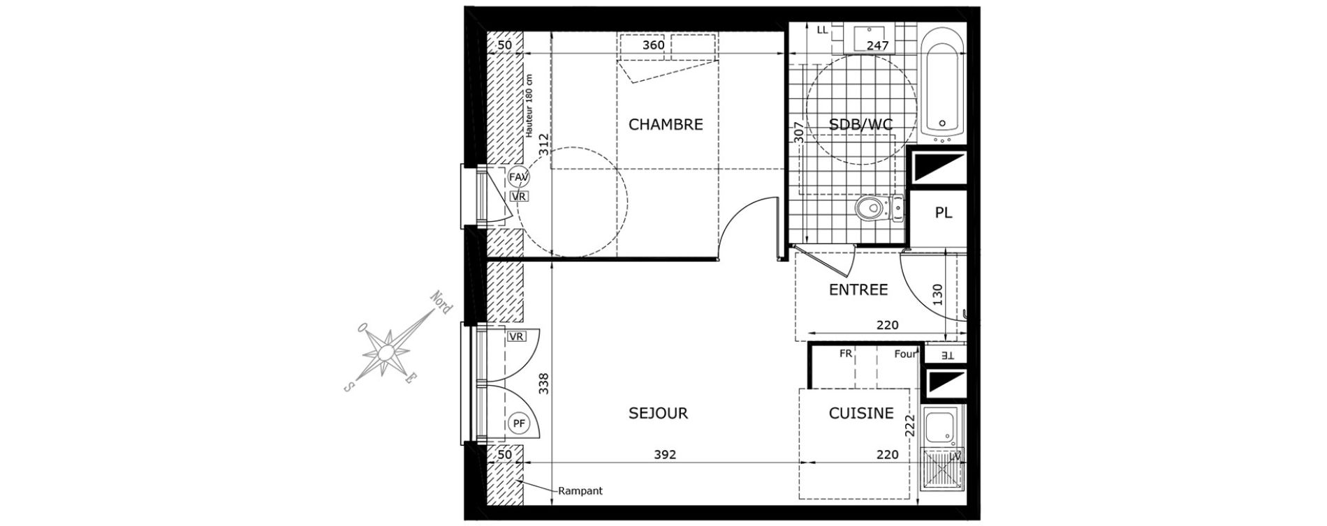 Appartement T2 de 40,05 m2 &agrave; Gretz-Armainvilliers Centre