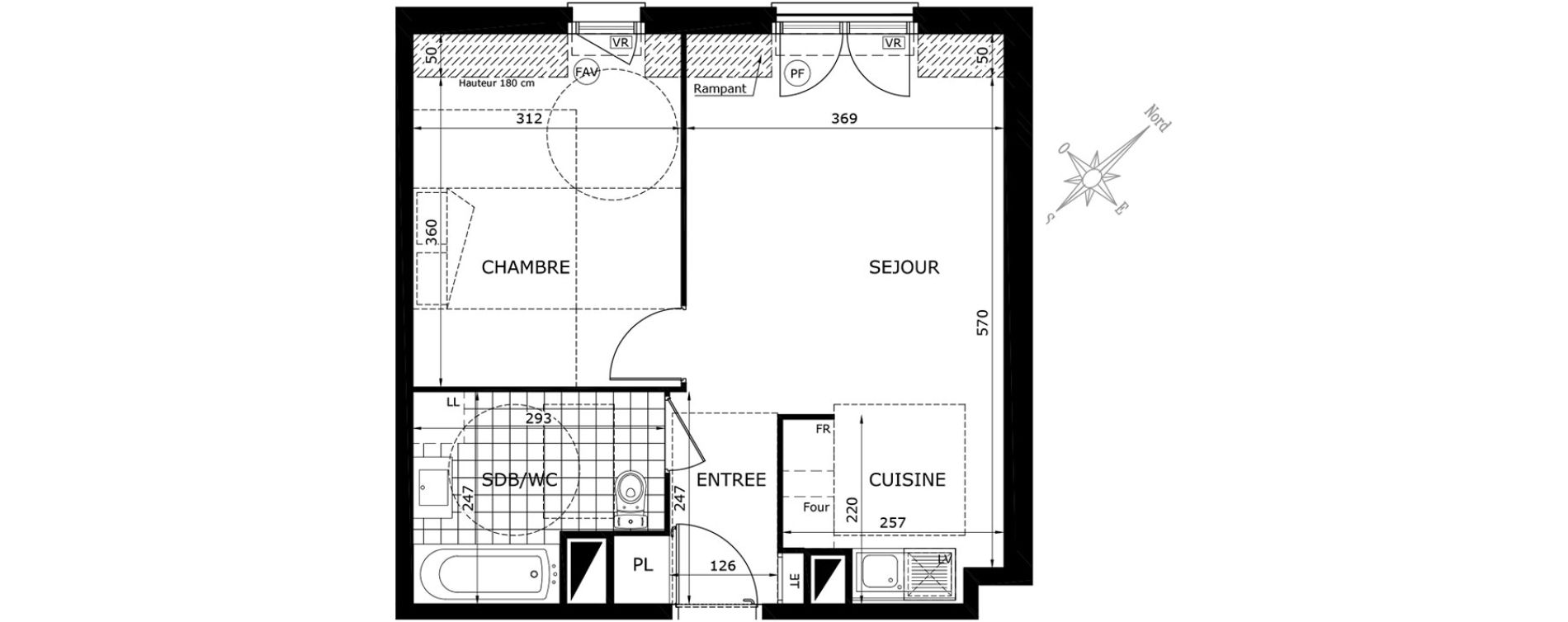 Appartement T2 de 41,45 m2 &agrave; Gretz-Armainvilliers Centre