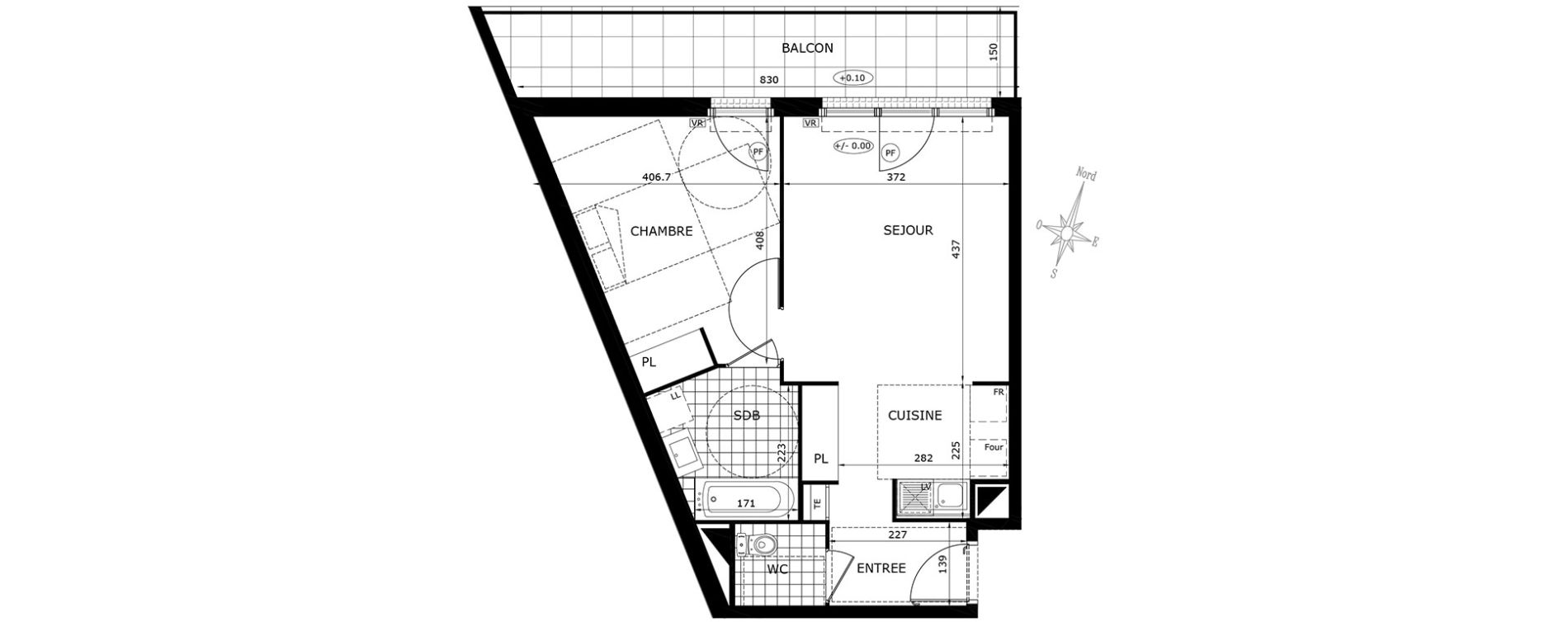 Appartement T2 de 47,10 m2 &agrave; Gretz-Armainvilliers Centre