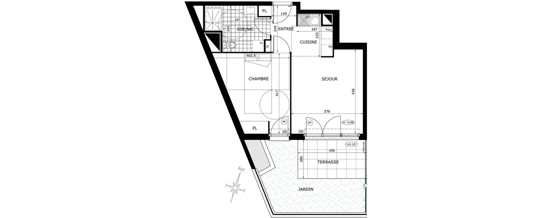 Appartement T2 de 42,30 m2 &agrave; Gretz-Armainvilliers Centre