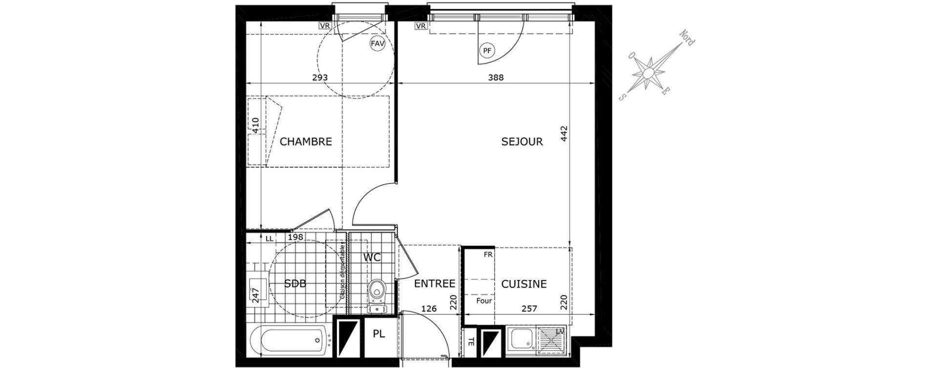 Appartement T2 de 43,45 m2 &agrave; Gretz-Armainvilliers Centre