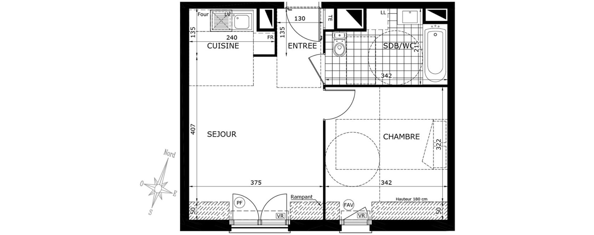 Appartement T2 de 38,50 m2 &agrave; Gretz-Armainvilliers Centre