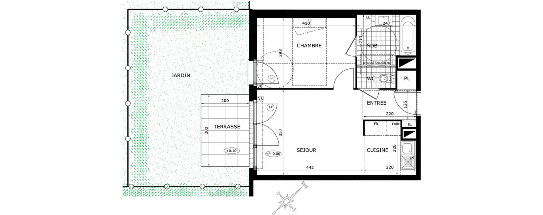Appartement T2 de 41,95 m2 &agrave; Gretz-Armainvilliers Centre