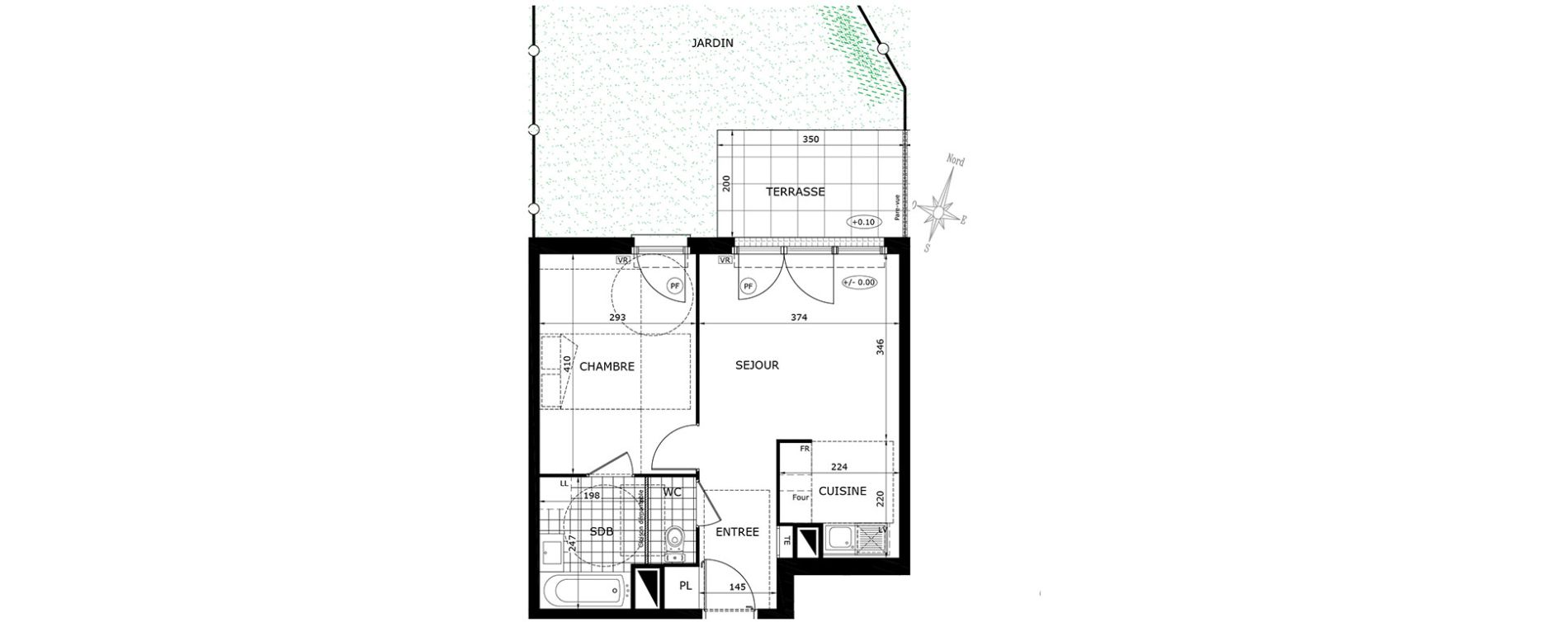 Appartement T2 de 40,50 m2 &agrave; Gretz-Armainvilliers Centre