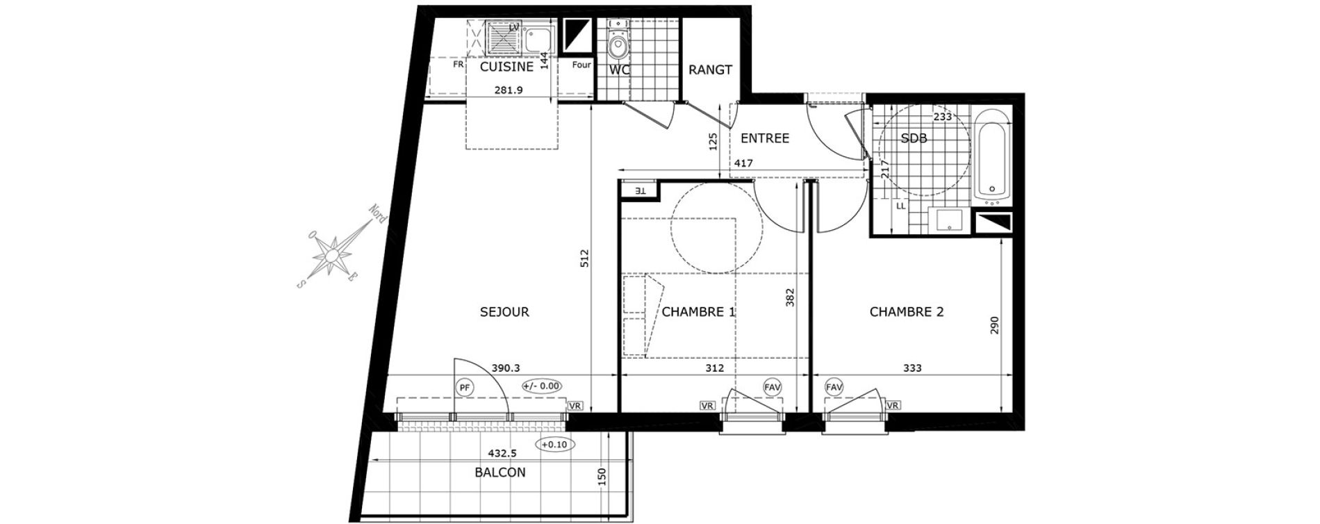 Appartement T3 de 57,10 m2 &agrave; Gretz-Armainvilliers Centre