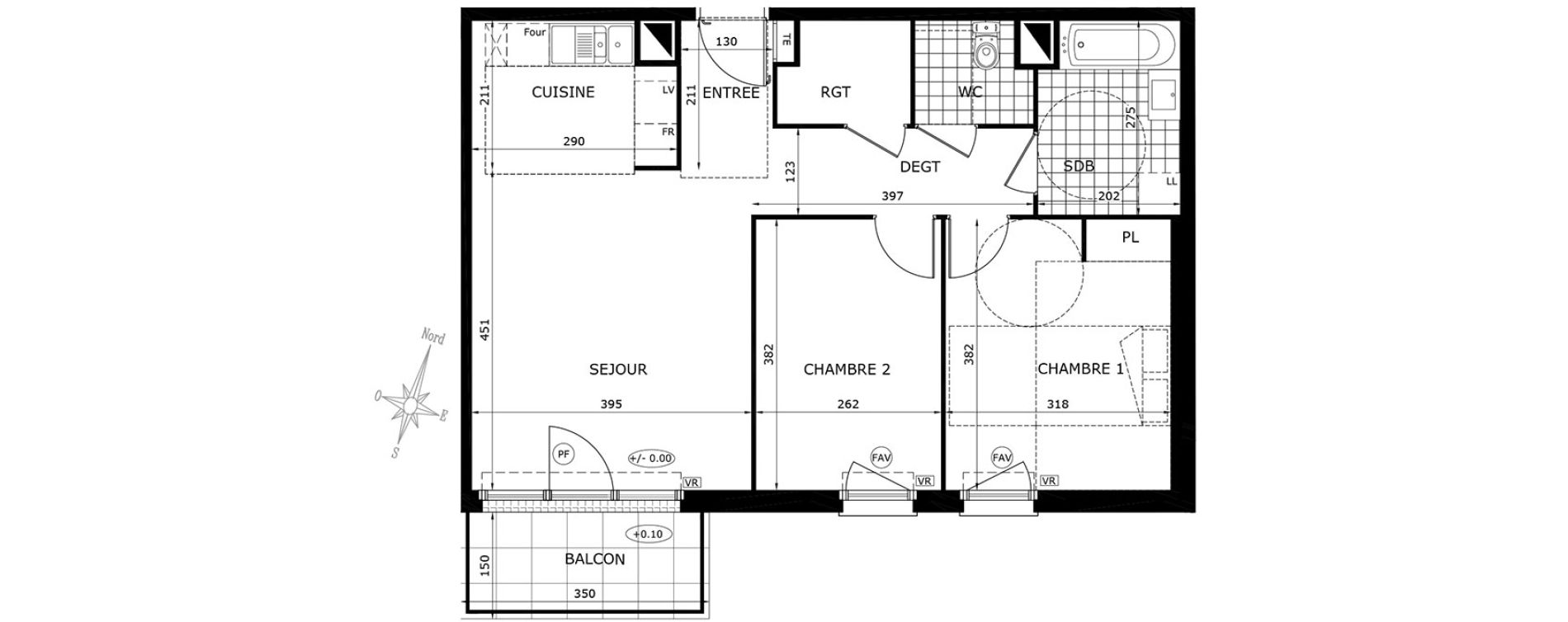 Appartement T3 de 63,25 m2 &agrave; Gretz-Armainvilliers Centre