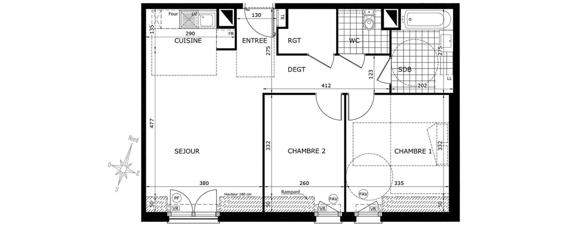 Appartement T3 de 60,35 m2 &agrave; Gretz-Armainvilliers Centre