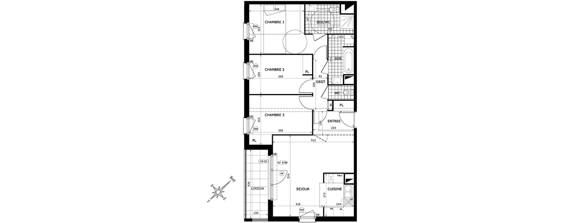 Appartement T4 de 78,65 m2 &agrave; Gretz-Armainvilliers Centre