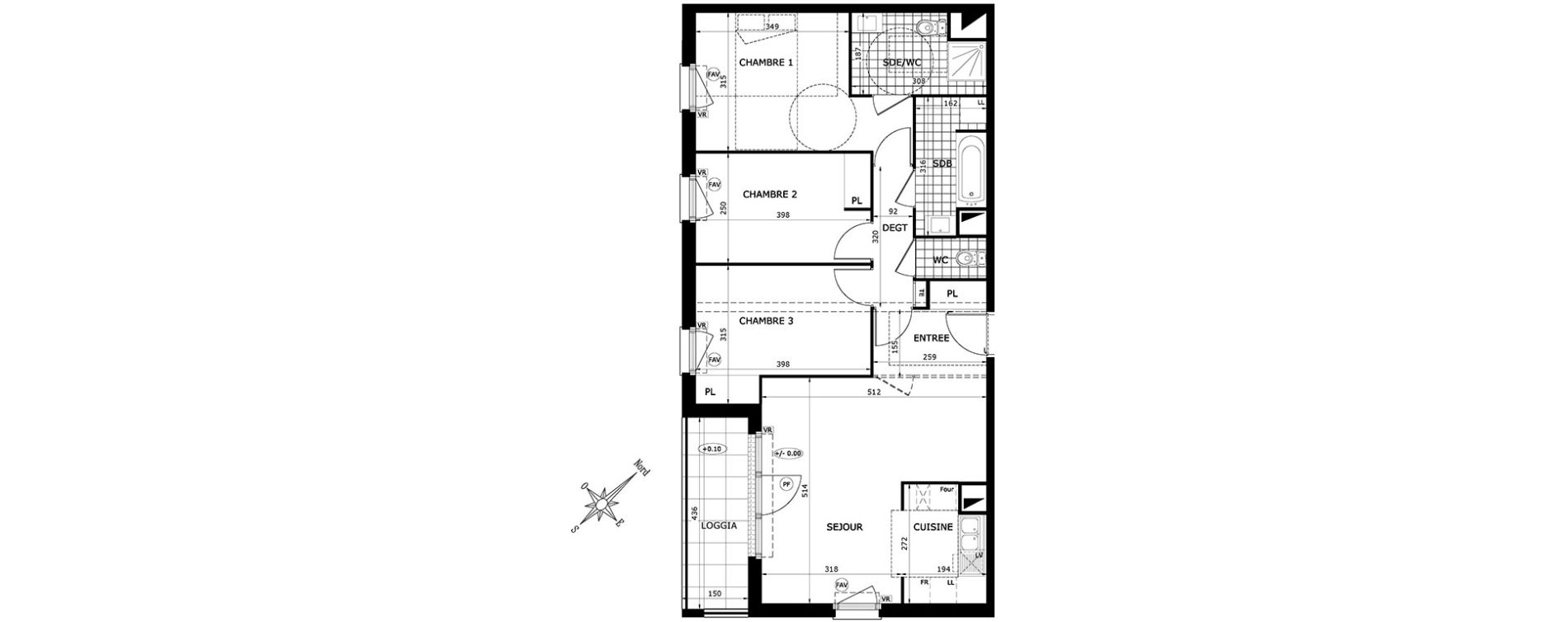 Appartement T4 de 78,60 m2 &agrave; Gretz-Armainvilliers Centre