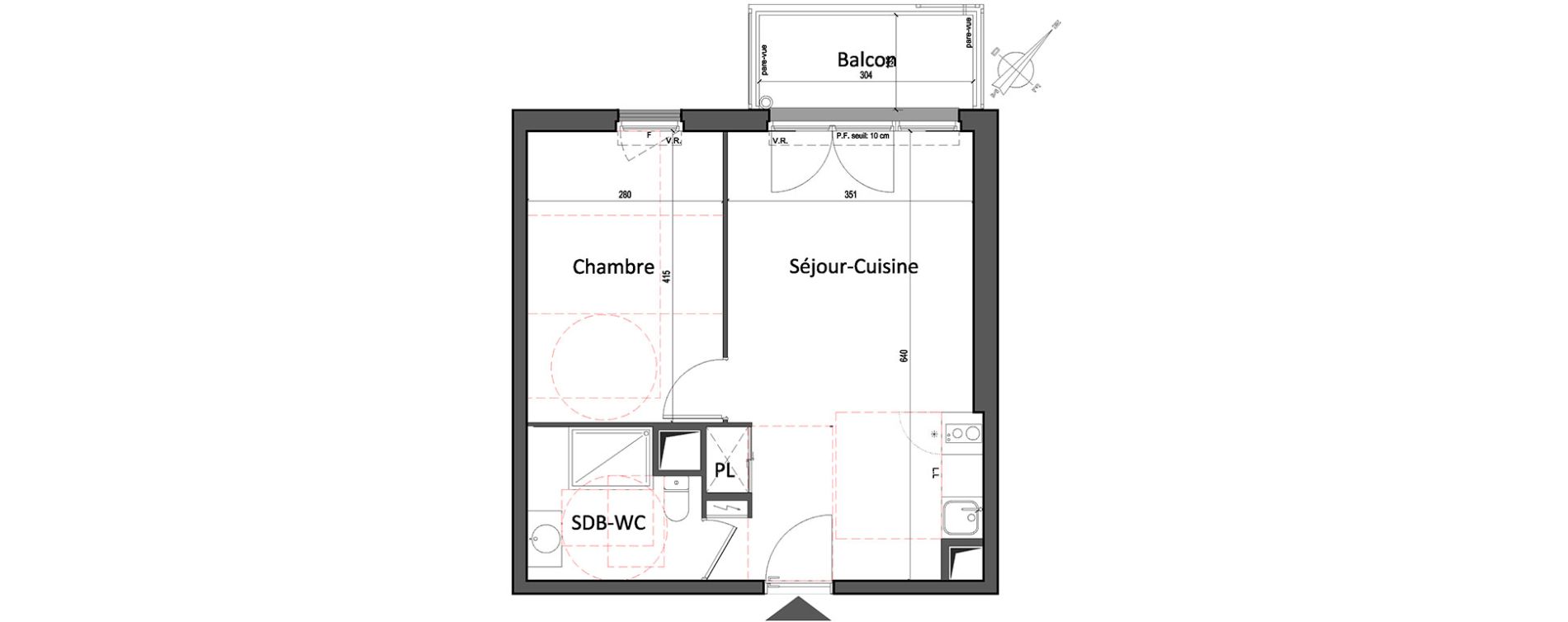 Appartement T2 de 39,48 m2 &agrave; Gretz-Armainvilliers Centre