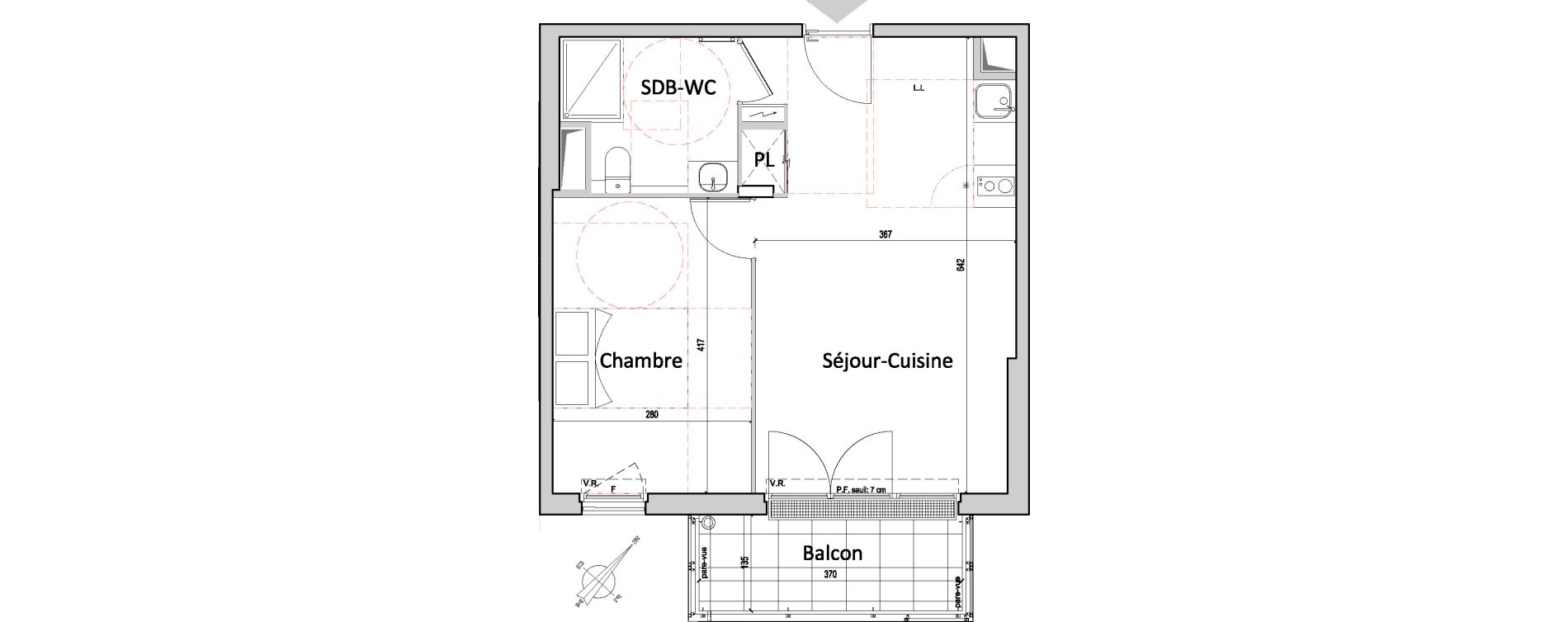 Appartement T2 de 39,85 m2 &agrave; Gretz-Armainvilliers Centre