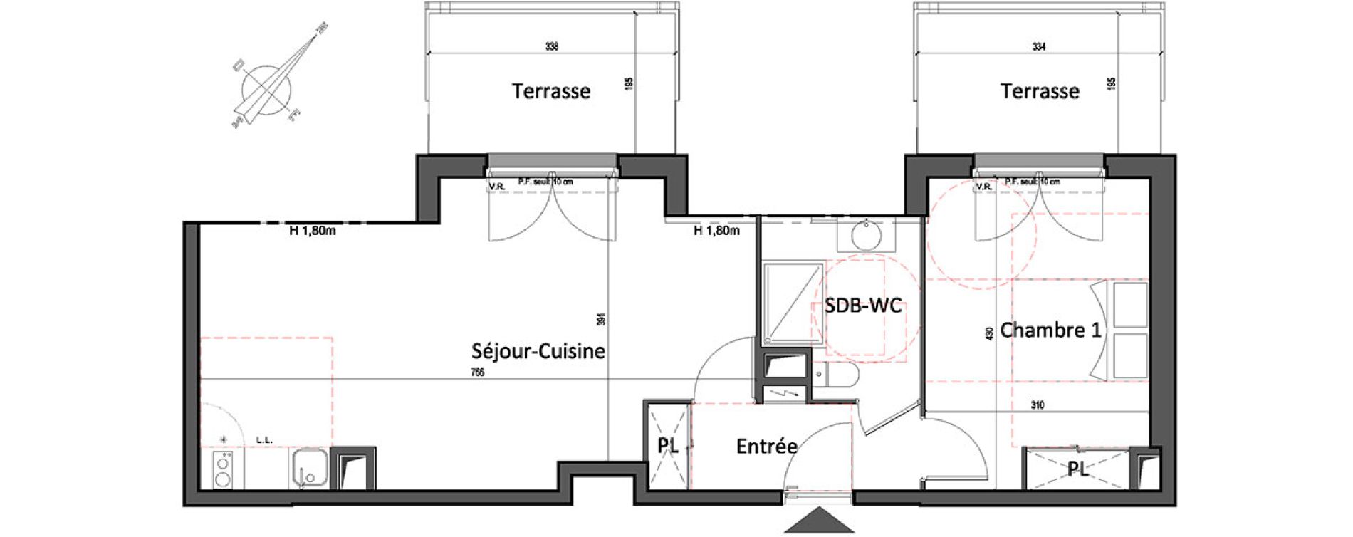 Appartement T2 de 49,77 m2 &agrave; Gretz-Armainvilliers Centre