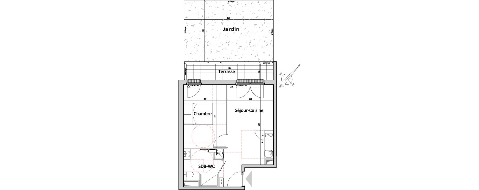 Appartement T2 de 34,54 m2 &agrave; Gretz-Armainvilliers Centre