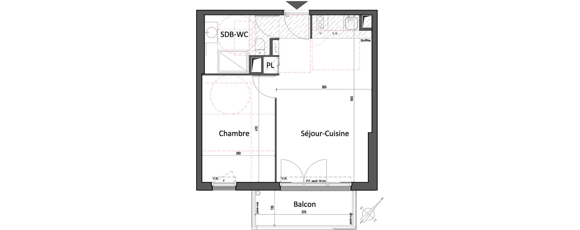 Appartement T2 de 39,74 m2 &agrave; Gretz-Armainvilliers Centre