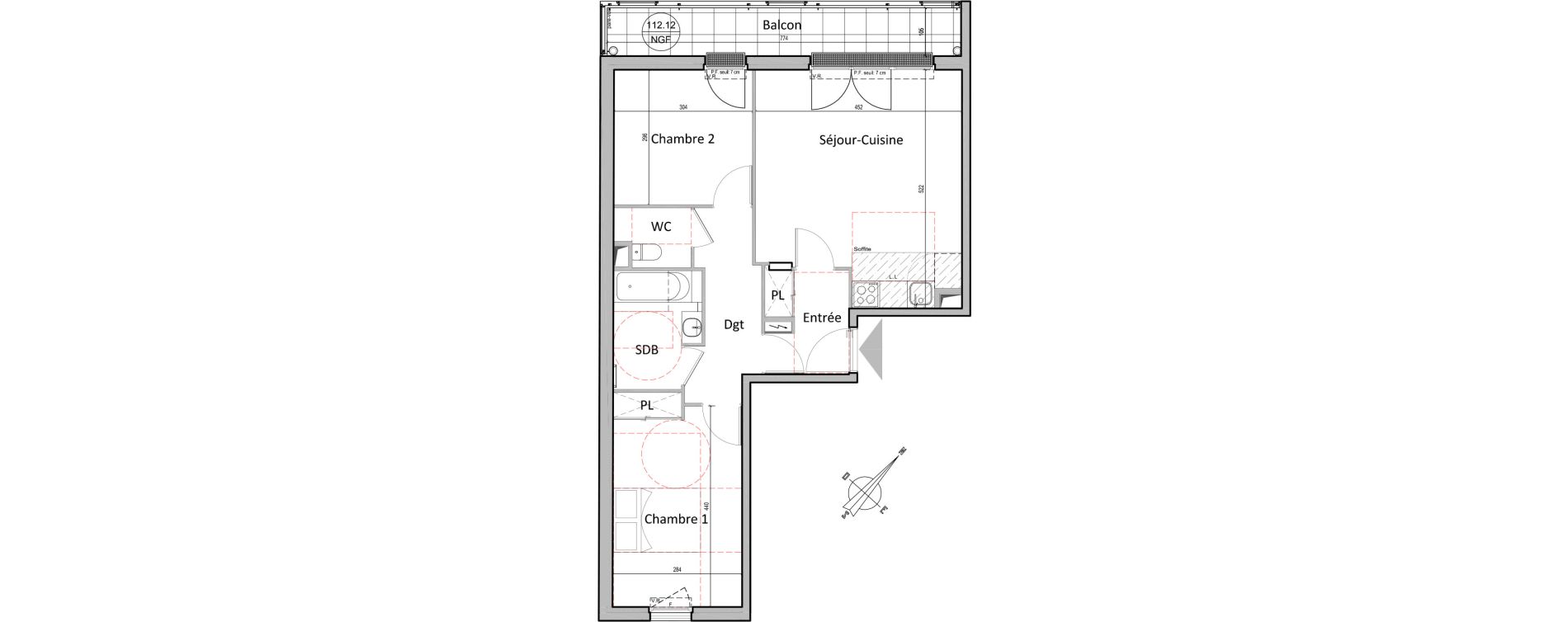 Appartement T3 de 59,70 m2 &agrave; Gretz-Armainvilliers Centre