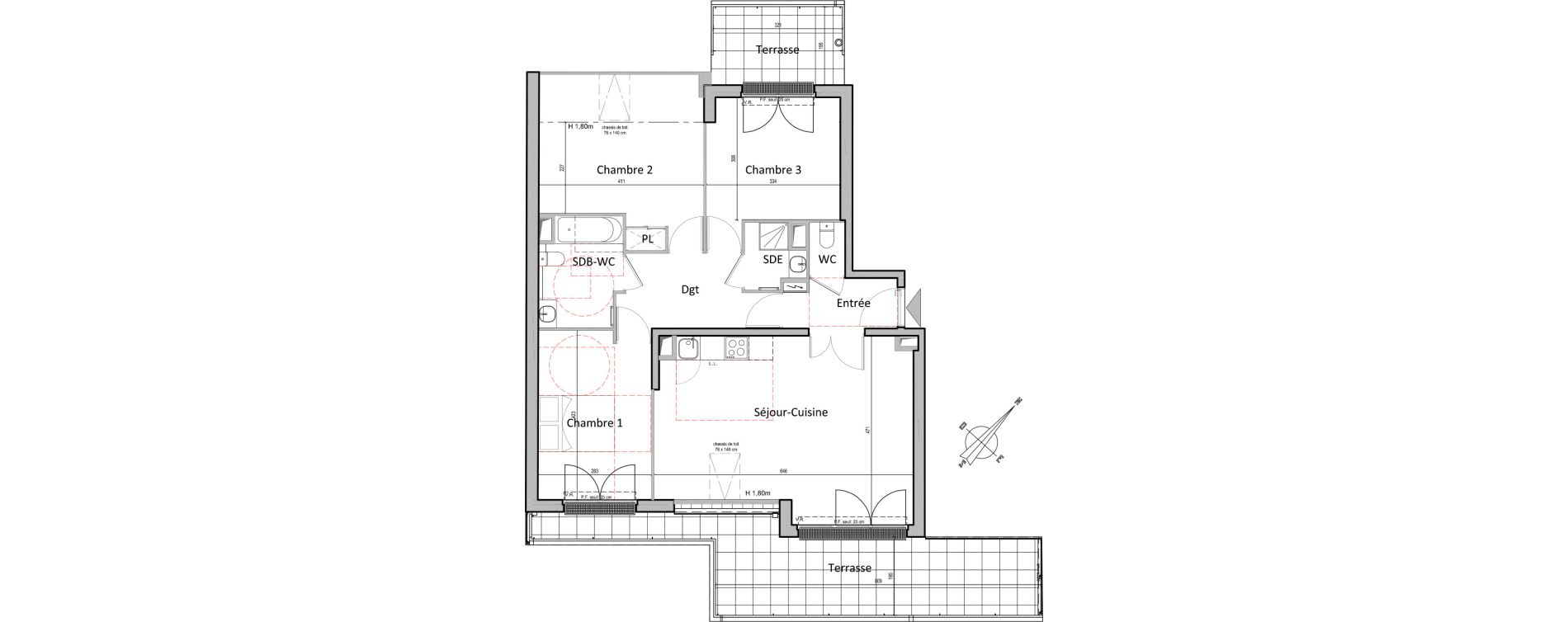 Appartement T4 de 80,17 m2 &agrave; Gretz-Armainvilliers Centre