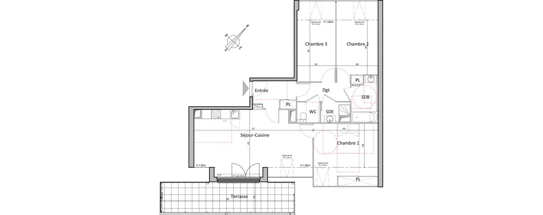Appartement T4 de 77,01 m2 &agrave; Gretz-Armainvilliers Centre