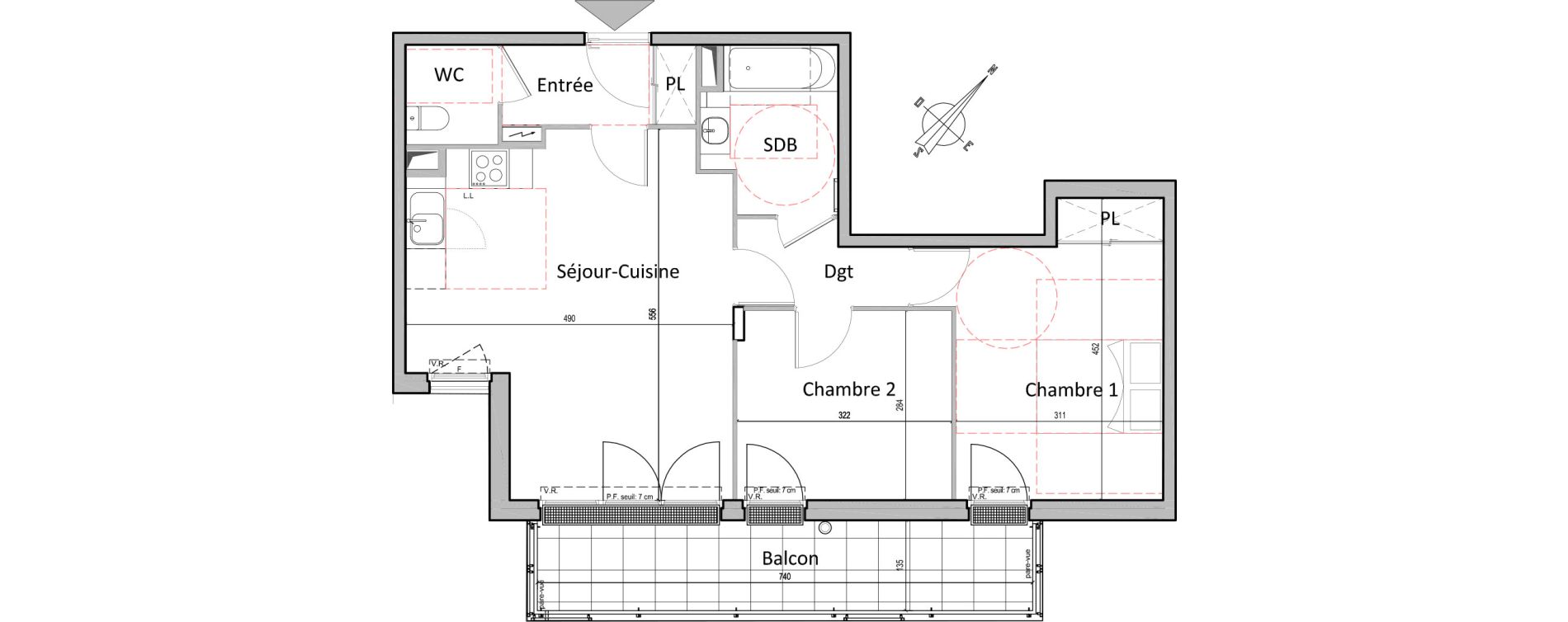 Appartement T3 de 58,86 m2 &agrave; Gretz-Armainvilliers Centre