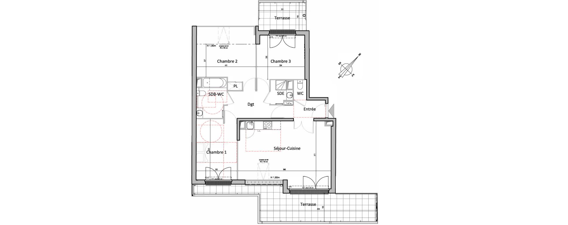Appartement T4 de 80,11 m2 &agrave; Gretz-Armainvilliers Centre