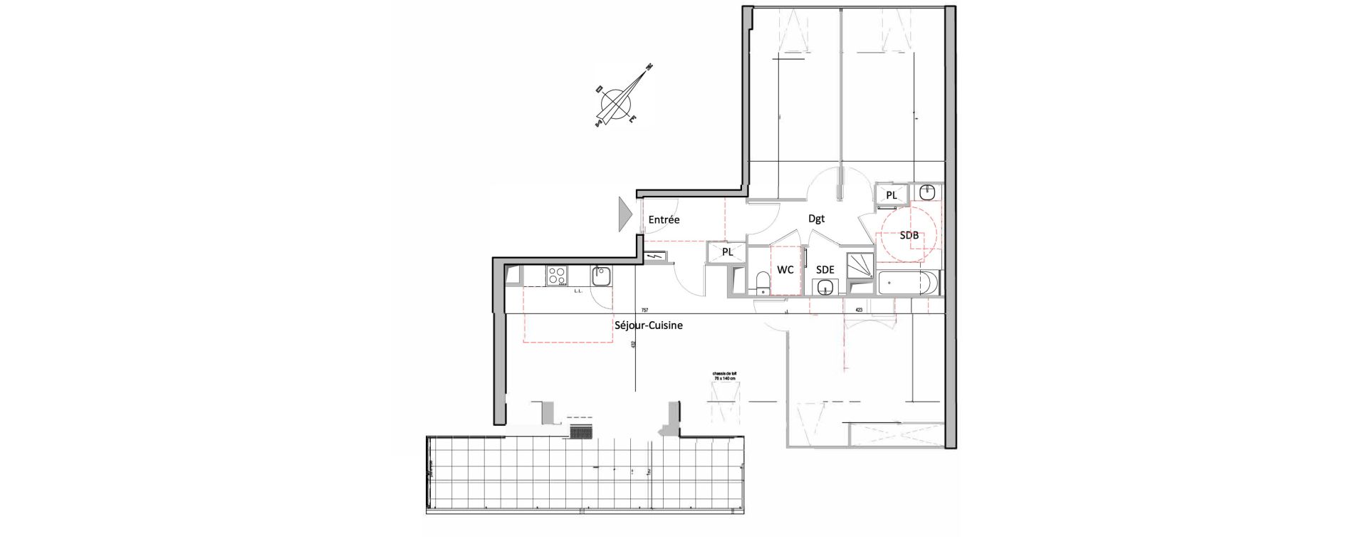 Appartement T4 de 78,17 m2 &agrave; Gretz-Armainvilliers Centre