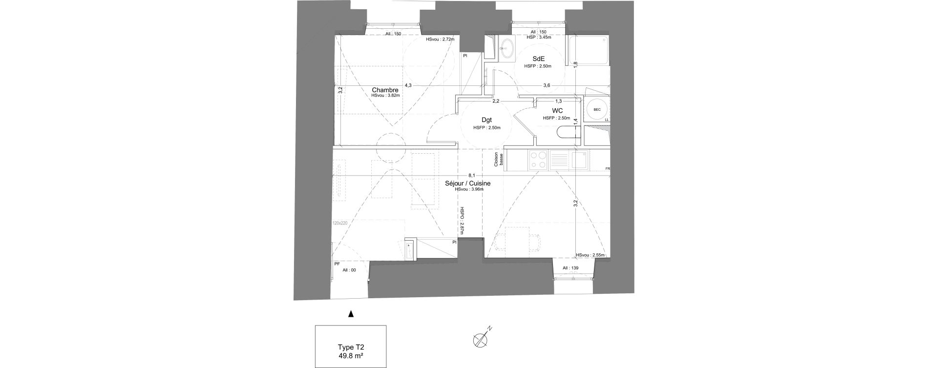 Appartement T2 de 49,80 m2 &agrave; Juilly Centre