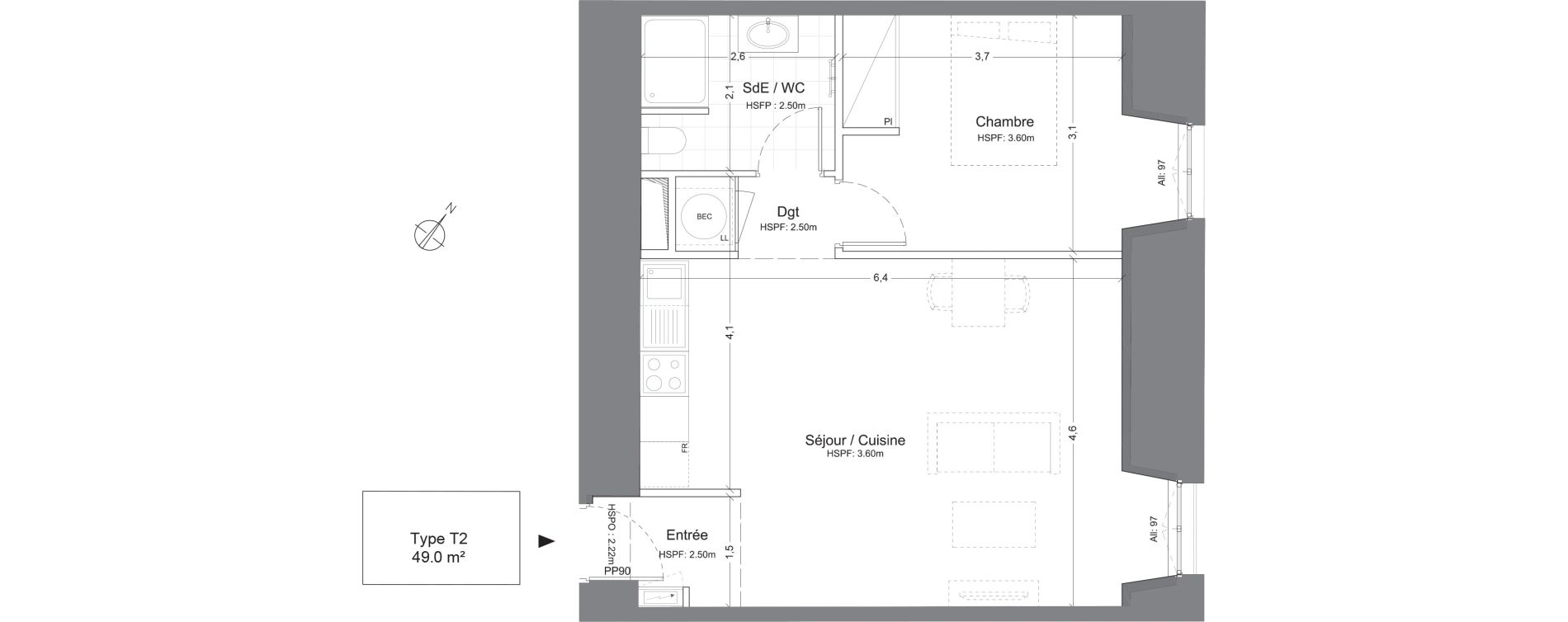 Appartement T2 de 49,00 m2 &agrave; Juilly Centre