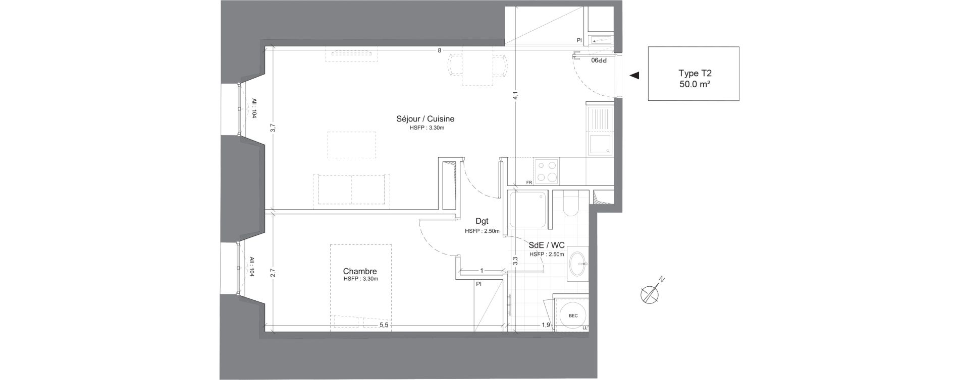 Appartement T2 de 50,00 m2 &agrave; Juilly Centre