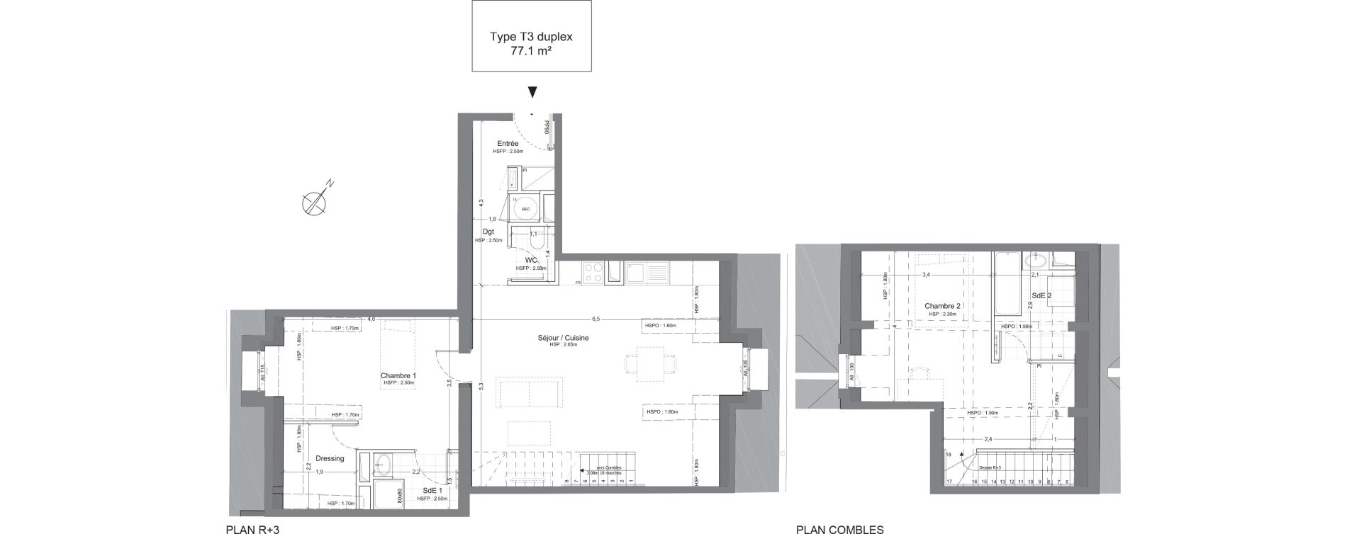 Duplex T3 de 77,10 m2 &agrave; Juilly Centre