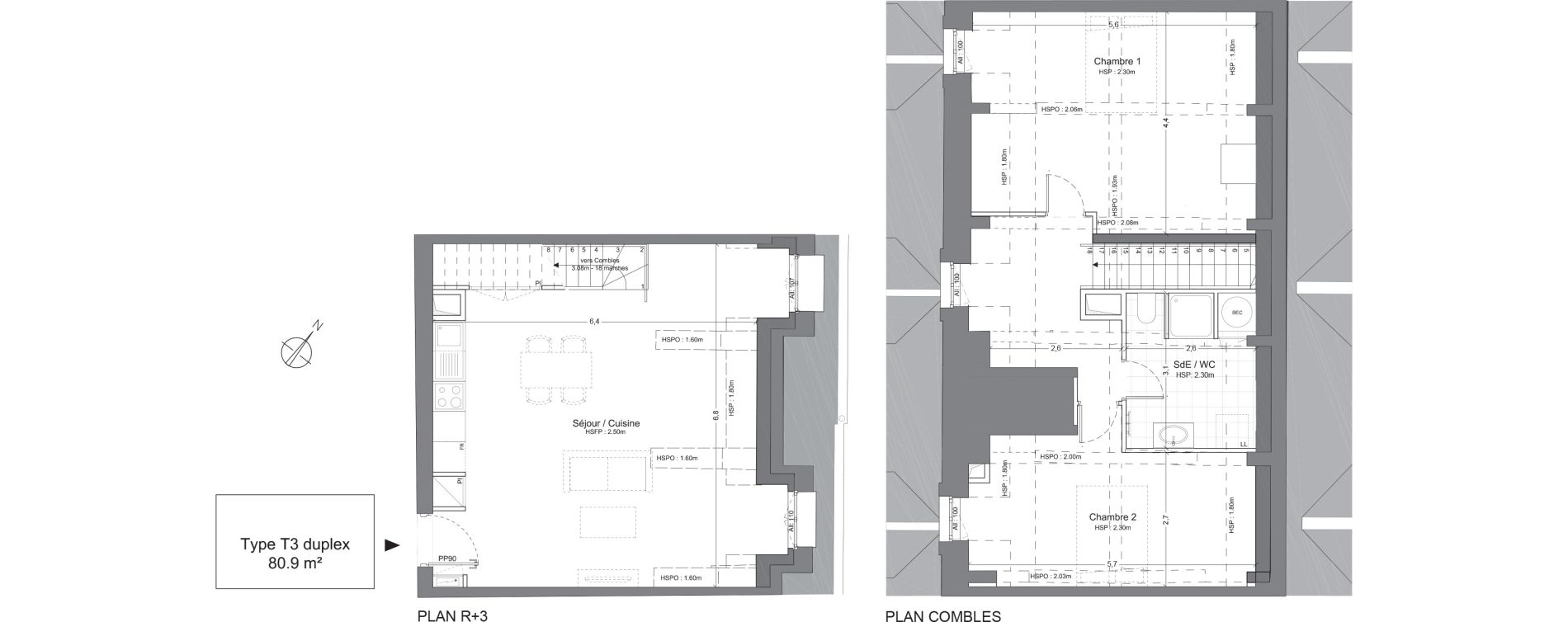 Duplex T3 de 80,90 m2 &agrave; Juilly Centre