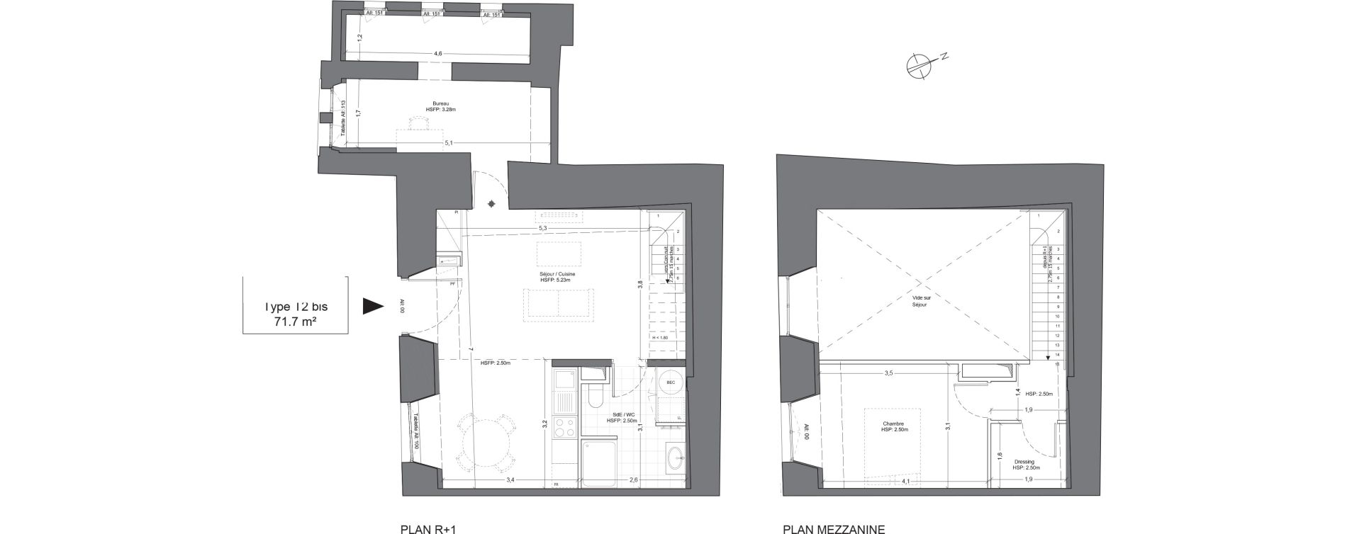 Duplex T2 de 71,70 m2 &agrave; Juilly Centre