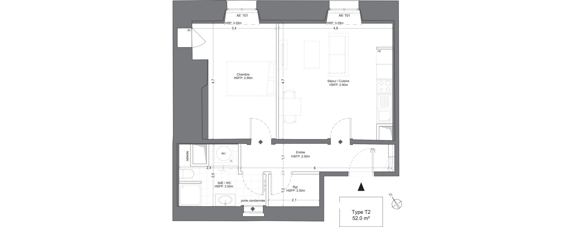 Appartement T2 de 52,00 m2 &agrave; Juilly Centre